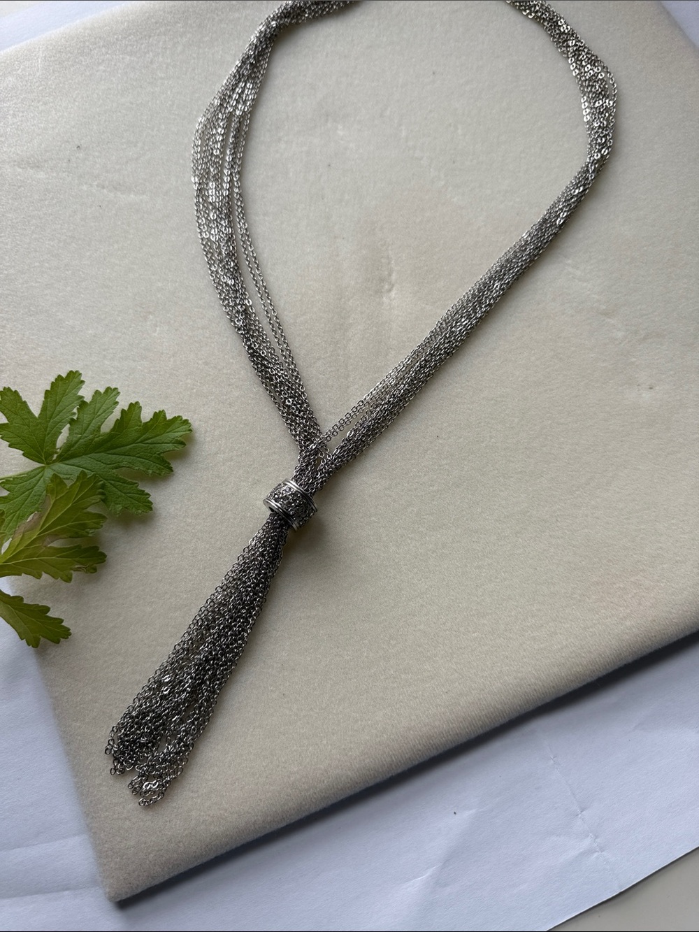Silver Multi-Strand Tassel Necklace - Women Jewelry|28”
